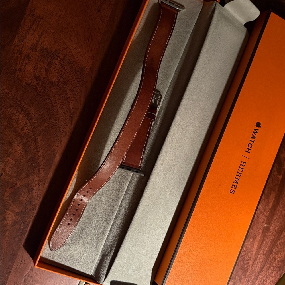 Hermes leather wrap around leather apple watch strap